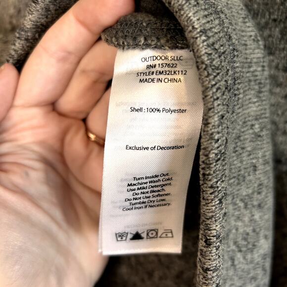 NWTEddie Bauer Pullover Mens XXL Heathered Gray 1/2 Zip Fleece Fall Outerwear - Picture 3 of 5